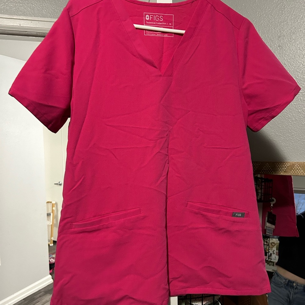 Figs Hot Pink Scrub Top